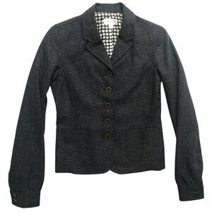 Isaac Mizrahi For Target Women's Dark Gray Button Blazer Suit Jacket Size 2